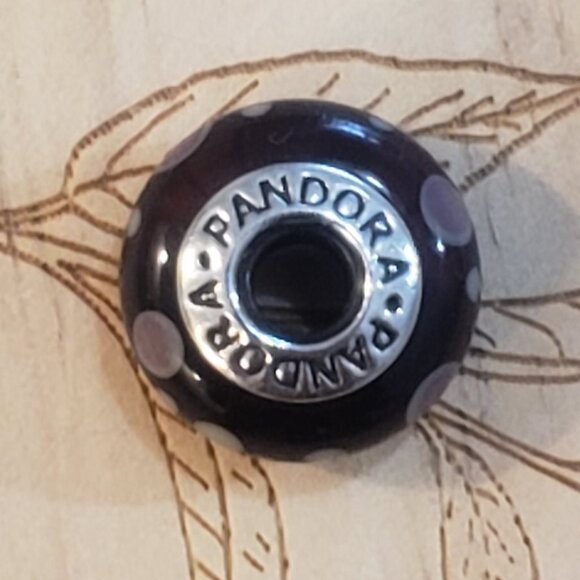 Pandora, Purple Bubbles Glass Murano Glass Charm, Retired - Picture 5 of 6
